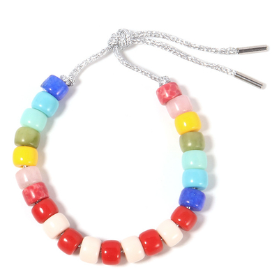Braccialetto delle perle di proprio forte dell'OEM 6*8mm, braccialetto di pietra di amicizia fatta a mano dell'arcobaleno