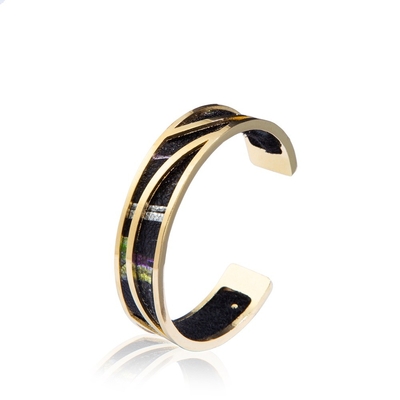 l'oro di cuoio fatto a mano dei polsini 14k di 18.5cm ha placcato l'ottone con lucidatura ad alto livello