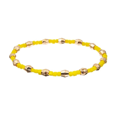 KC Crystal Bracelets elastico fatto a mano, braccialetti gialli di allungamento della perla del seme