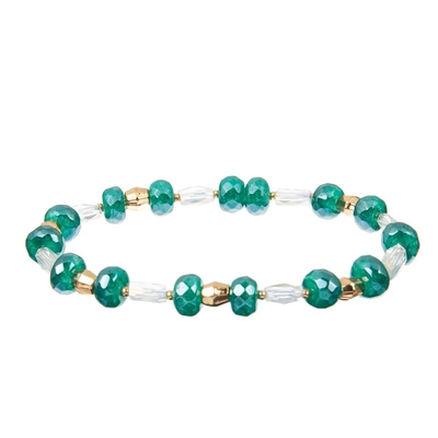 La pietra Crystal Bracelets elastico ab dell'irregolarità Shinny il colore verde