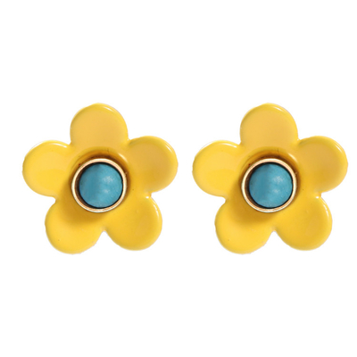 Orecchini 5g/Pair dello smalto del fiore del ODM dell'OEM variopinti per le donne