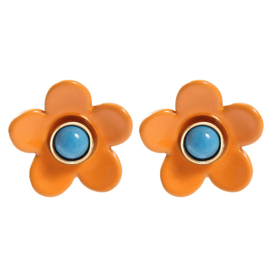 Orecchini 5g/Pair dello smalto del fiore del ODM dell'OEM variopinti per le donne