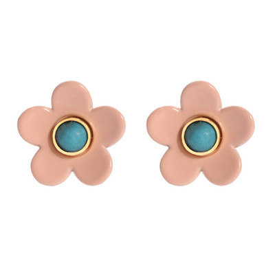 Orecchini 5g/Pair dello smalto del fiore del ODM dell'OEM variopinti per le donne
