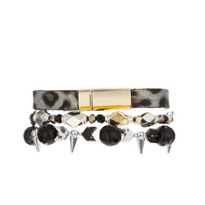 I braccialetti in rilievo dell'OEM 8mm fissa la caduta e l'inverno disegna in bianco e nero