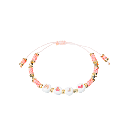 Polimero Clay Beaded Letter Bracelet, braccialetti della perla di alfabeto di 7.4*8mm