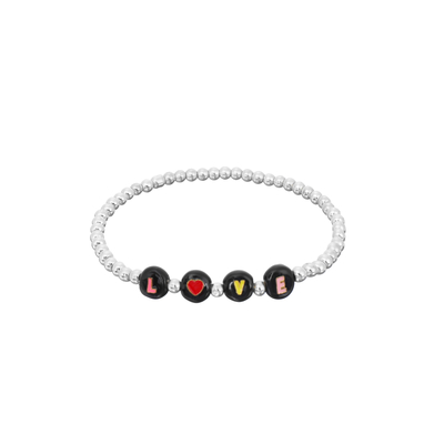 il braccialetto in rilievo della lettera di 3mm, nome ha bordato l'oro dei braccialetti in bianco e nero