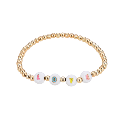 il braccialetto in rilievo della lettera di 3mm, nome ha bordato l'oro dei braccialetti in bianco e nero