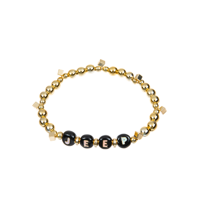 Materiale della lega dell'arcobaleno del nero del braccialetto della lettera di alfabeto dell'ematite dell'oro del KC