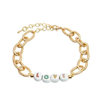 Braccialetto in rilievo della lettera placcato argento dell'oro di Diy 14k con l'estremità dell'aragosta