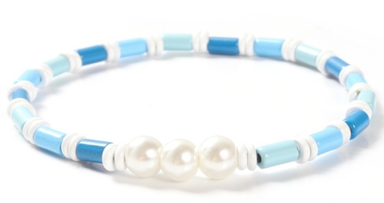 di misura adattabile strechy della Boemia di stile 18.5cm di 6mm Shell Pearl And Bead Bracelet