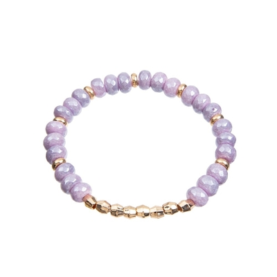 I braccialetti fatti a mano placcati delle perle di porpora lilla, hanno affrontato il braccialetto elastico della perla di 8mm