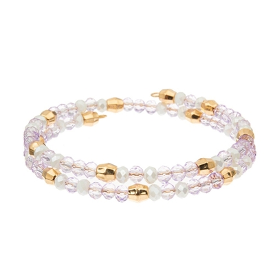 Arancia porpora rosa d'ottone di Crystal Wrap Bracelets With Gold del cavo di 3 strati