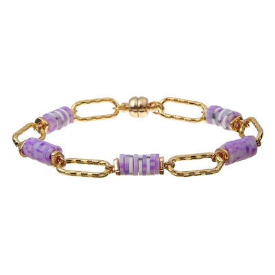 Braccialetti fatti a mano delle perle del pezzo di Polyclay dell'arcobaleno 6mm con i magneti a catena dell'oro