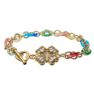 Pendenza fatta a mano dei braccialetti delle perle dei magneti d'ottone di zircone dell'oro della resina