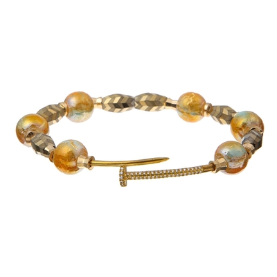L'oro scuro Shinny il connettore elastico di Crystal Bracelets With Zircon Bayonet delle perle