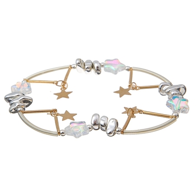 Colore dell'arcobaleno dei braccialetti a catena di Crystal Stretchy Spring Zircon Star