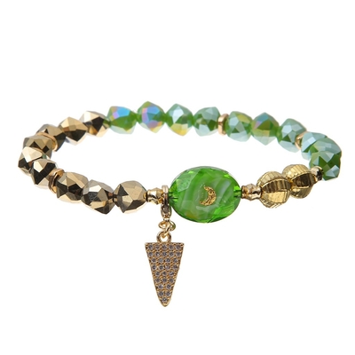 Pastello Crystal Bracelets elastico del turchese della perla con la corda lustrata di vetro delle perle