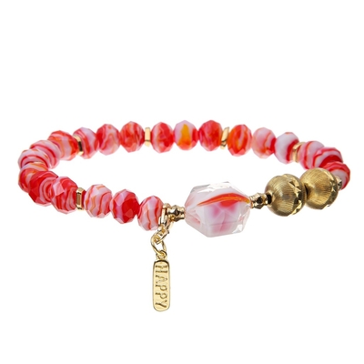 Pastello Crystal Bracelets elastico del turchese della perla con la corda lustrata di vetro delle perle
