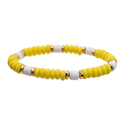 Il mestiere dorato geometrico della mano della metropolitana del metallo borda il braccialetto Crystal Set giallo