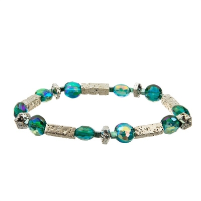 Le perle di forma della luna con le perle d'ottone d'argento passano a braccialetti del mestiere i gioielli creativi