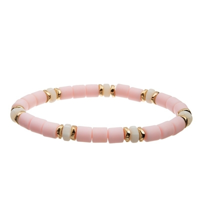 Il multi colore di rosa della pila della Boemia ha bordato il braccialetto elastico per modo dell'estate