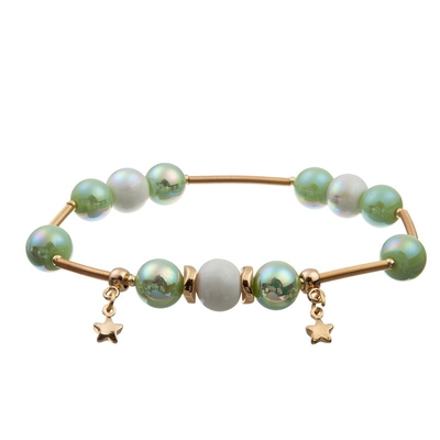 Regalo fresco geometrico di Crystal Beads Bracelets Vintage Style di colore verde per lei