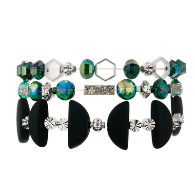 Le perle di forma della luna con le perle d'ottone d'argento passano a braccialetti del mestiere i gioielli creativi