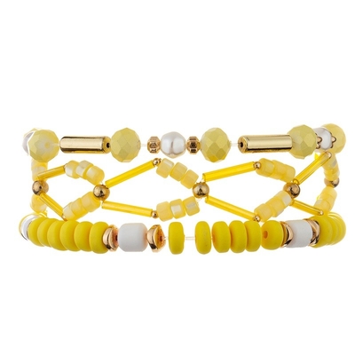 Il mestiere dorato geometrico della mano della metropolitana del metallo borda il braccialetto Crystal Set giallo