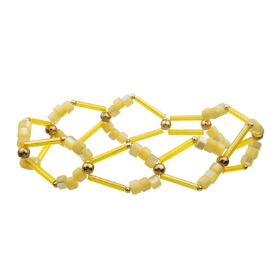 Il mestiere dorato geometrico della mano della metropolitana del metallo borda il braccialetto Crystal Set giallo