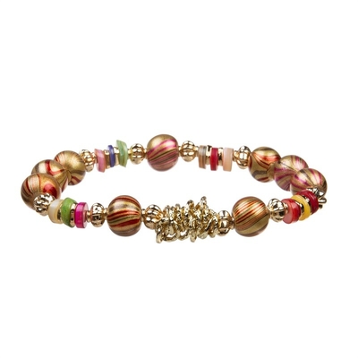 Braccialetti fatti a mano accatastabili rossi delle perle per gli anni dell'adolescenza di modo con lo zircone dell'arcobaleno