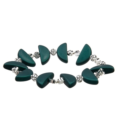 Le perle di forma della luna con le perle d'ottone d'argento passano a braccialetti del mestiere i gioielli creativi