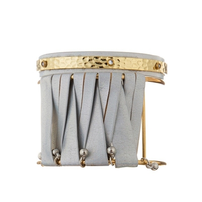 Gioielli ispiratori aperti del braccialetto di Grey Leather Bracelet Hammer Metal delle donne