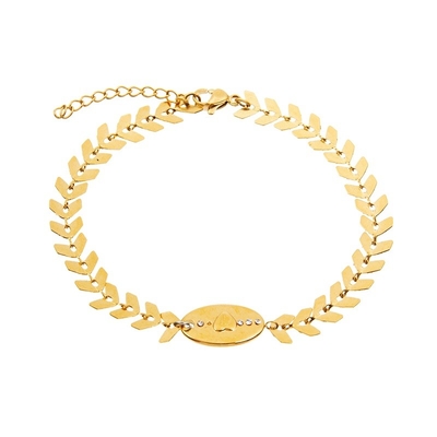 Le foglie del metallo incantano i braccialetti a catena di immaginazione di polsino lucidati per unisex