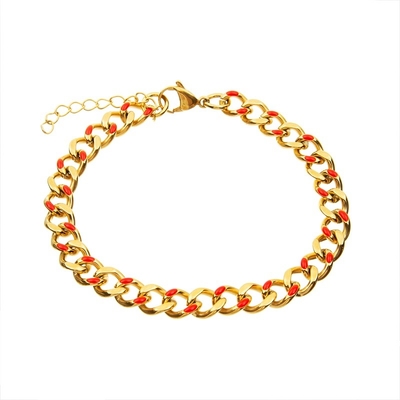 L'oro punk dei braccialetti 18K di incanto di acciaio inossidabile di colore dello smalto di stile ha placcato su misura