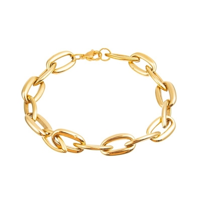 Stile hip-hop del braccialetto fresco del collegamento a catena dell'oro 14K di acciaio inossidabile