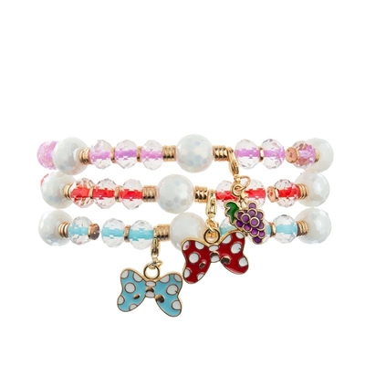 Smalti il braccialetto fatto a mano di multi di colore incanto di Bowknot con Facted Crystal Beads