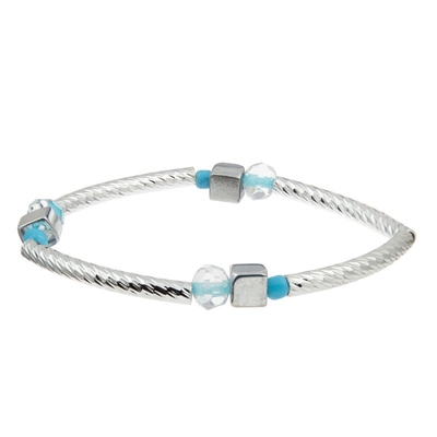 Abitudine accatastabile fatta a mano d'argento dell'insieme del braccialetto di Antivari con Crystal Beads