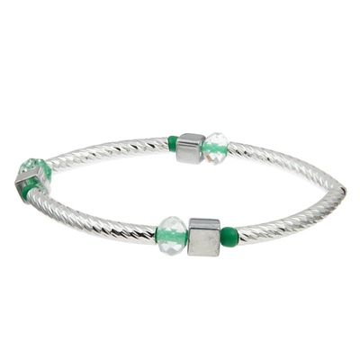 Abitudine accatastabile fatta a mano d'argento dell'insieme del braccialetto di Antivari con Crystal Beads