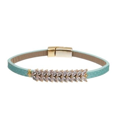 Il braccialetto di cuoio di Boho delle donne fatte a mano di stile con il catenaccio del magnete