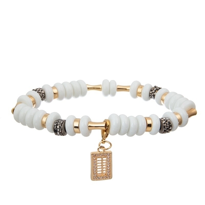 Braccialetto di cuoio di incanto di zircone della stampa della zebra di Sexangle messo con il pendente speciale dell'abaco