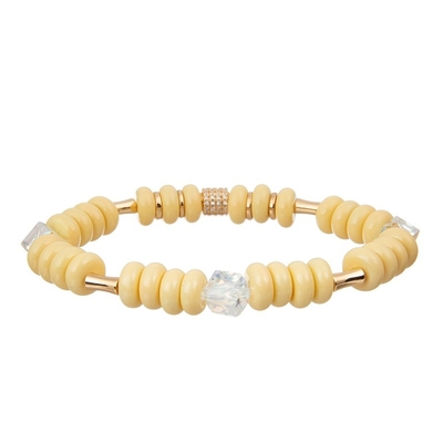 La mezza metà a catena gialla luminosa borda il braccialetto con il pendente del cuore di amore di zircone dell'oro 14k