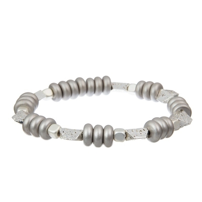 Il metallo Antivari pavimenta le perle che il braccialetto fatto a mano ha messo Gray Color Adjustable Stackable