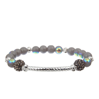 Il metallo Antivari pavimenta le perle che il braccialetto fatto a mano ha messo Gray Color Adjustable Stackable