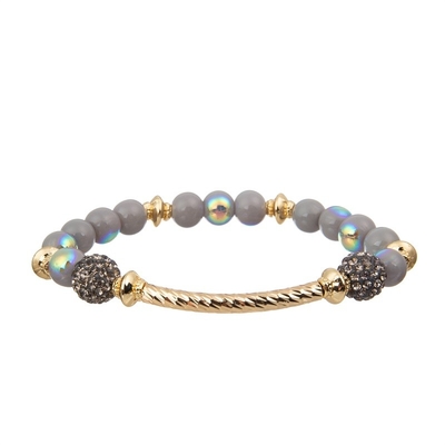 Il giro d'argento metallico modella il pendente fatto a mano del cuore della lettera dei braccialetti delle perle Con affetto