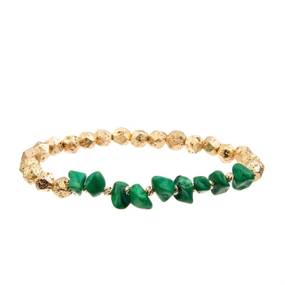 Insieme accatastabile del braccialetto di Emerald Bracelet With Gold Metal di incanto in rilievo della stella