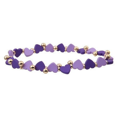 Cavo elastico 0.7mm regolabile di Purple Heart Crystal Beads Bracelet Set With