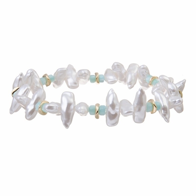 Unisca modellano il regalo bianco del braccialetto della perla di dichiarazione del braccialetto di allungamento della perla di colore