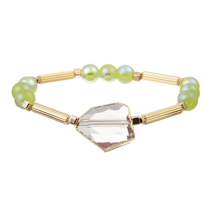 Braccialetto regolabile di S di chiaro Crystal Charm Women ' con il metallo Antivari del bordo dell'oro