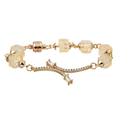 Crystal Beaded bianco 6,5&quot; braccialetto in rilievo regolabile ha messo il regalo per lei