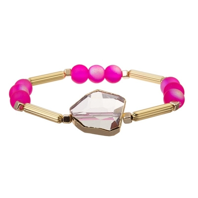 Braccialetto regolabile di S di chiaro Crystal Charm Women ' con il metallo Antivari del bordo dell'oro